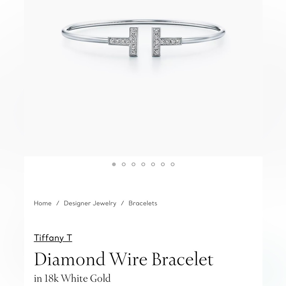 Tiffany T Diamond Wire Bracelet in 18k Gold